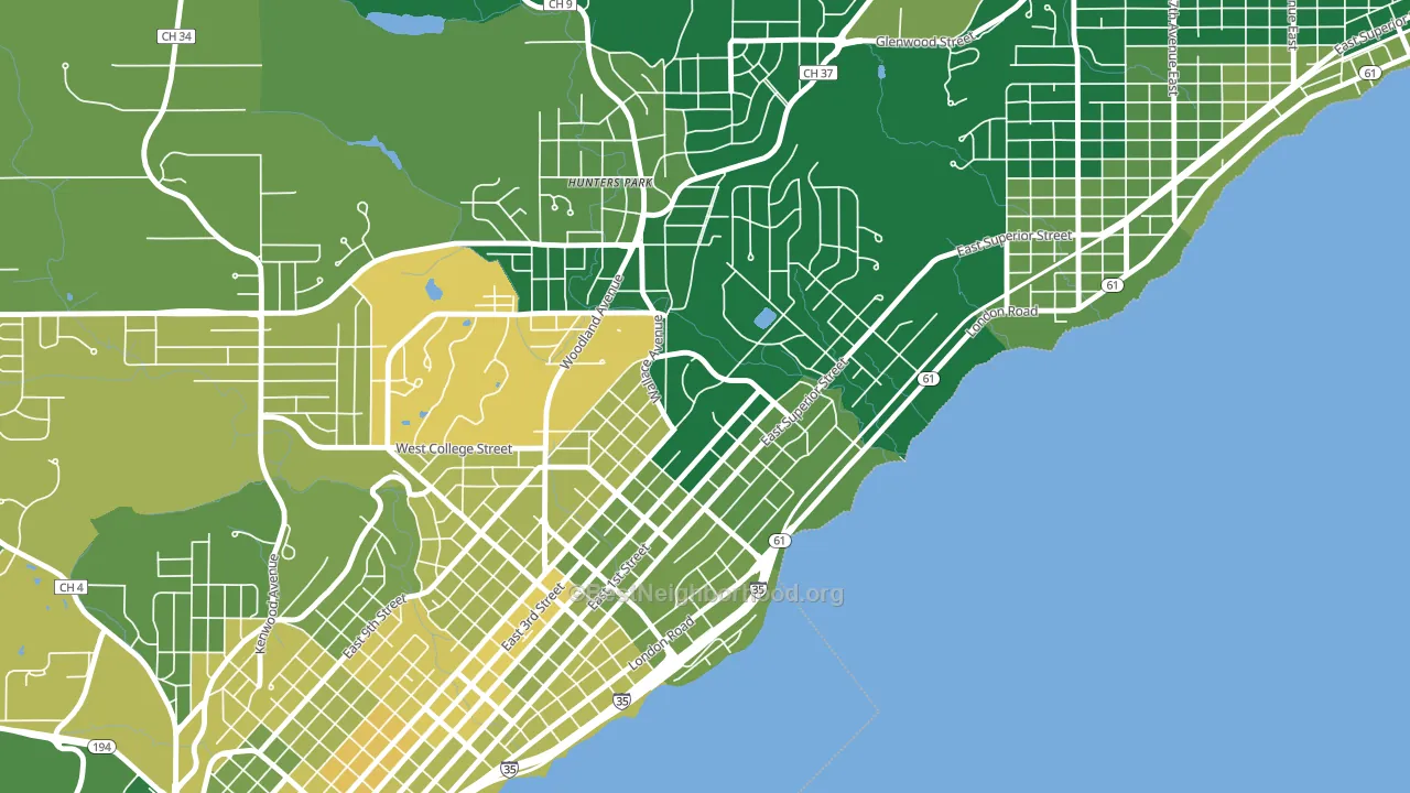 Congdon Park, Duluth, MN block-group voter-turnout map