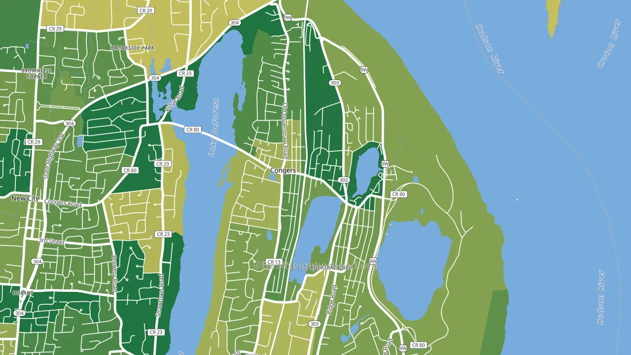 Congers, NY block-group voter-turnout map