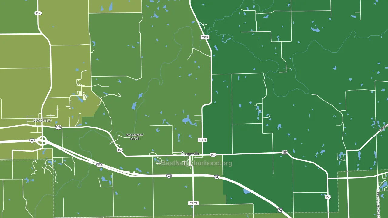Congerville, IL block-group voter-turnout map