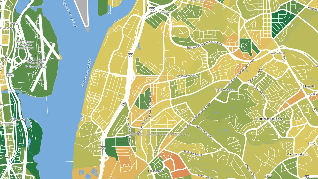 Congress Heights, Washington, DC block-group voter-turnout map