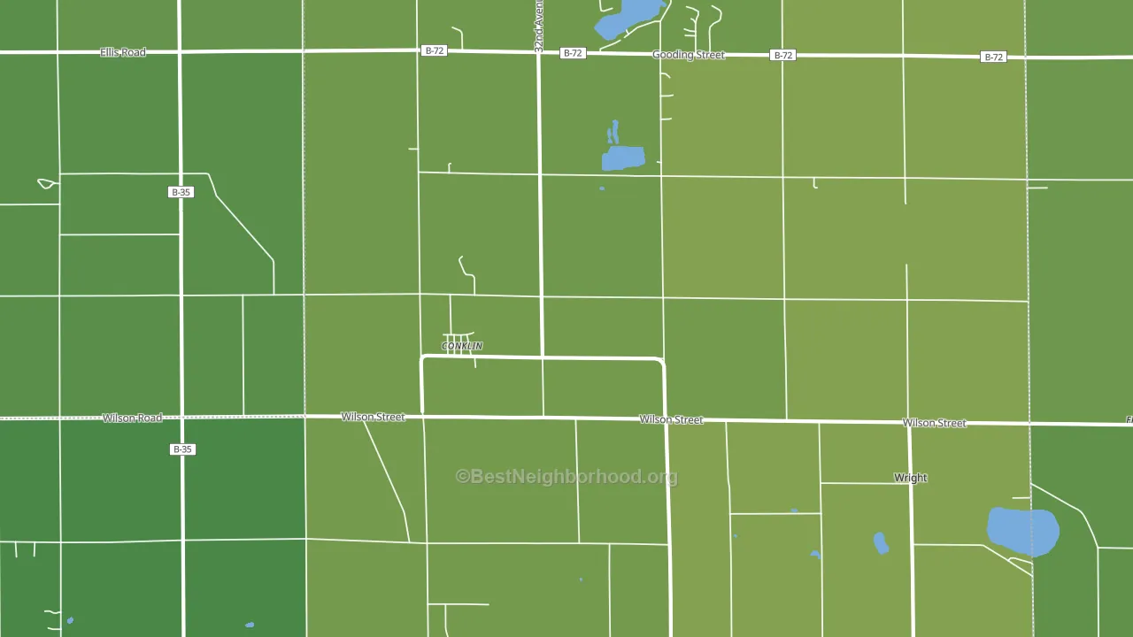 Conklin, MI block-group voter-turnout map