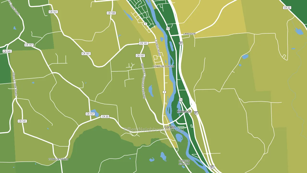 Conklin, NY block-group voter-turnout map