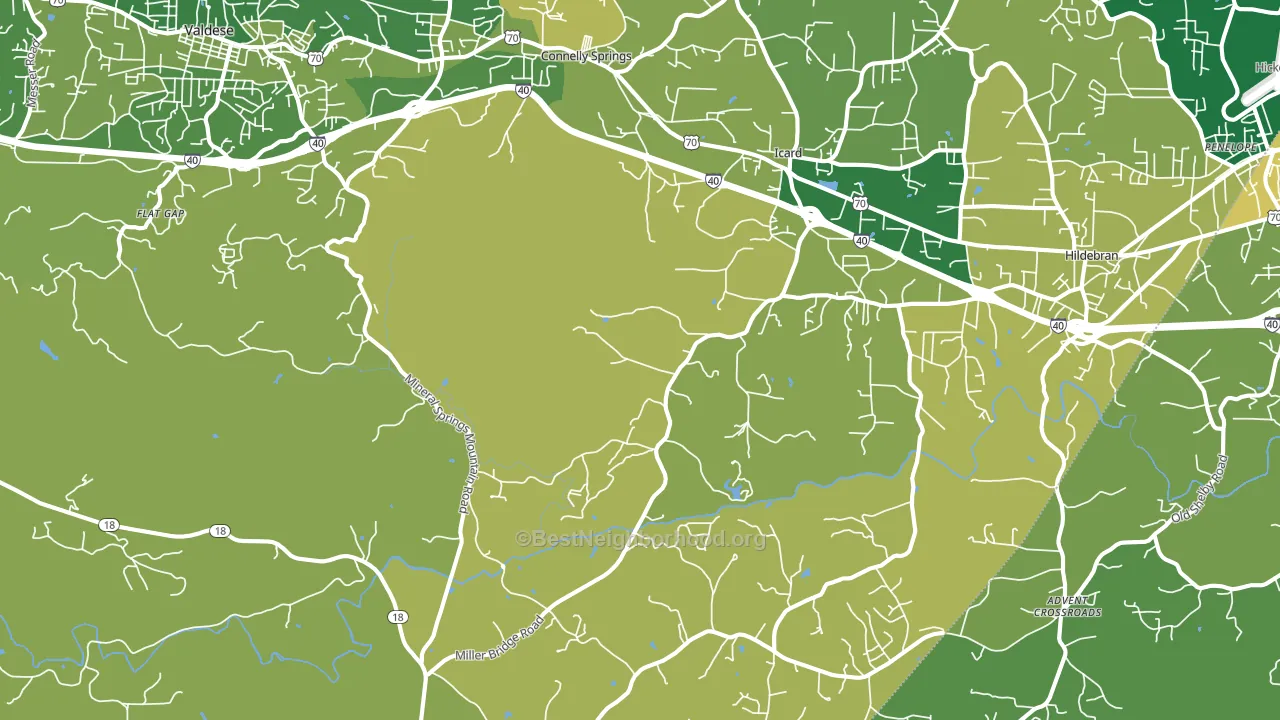 Connellys Springs, NC block-group voter-turnout map