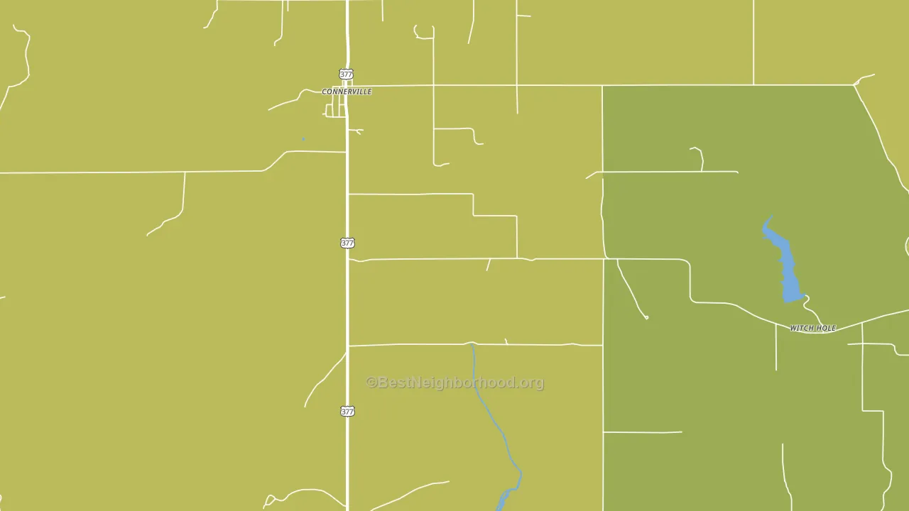 Connerville, OK block-group voter-turnout map