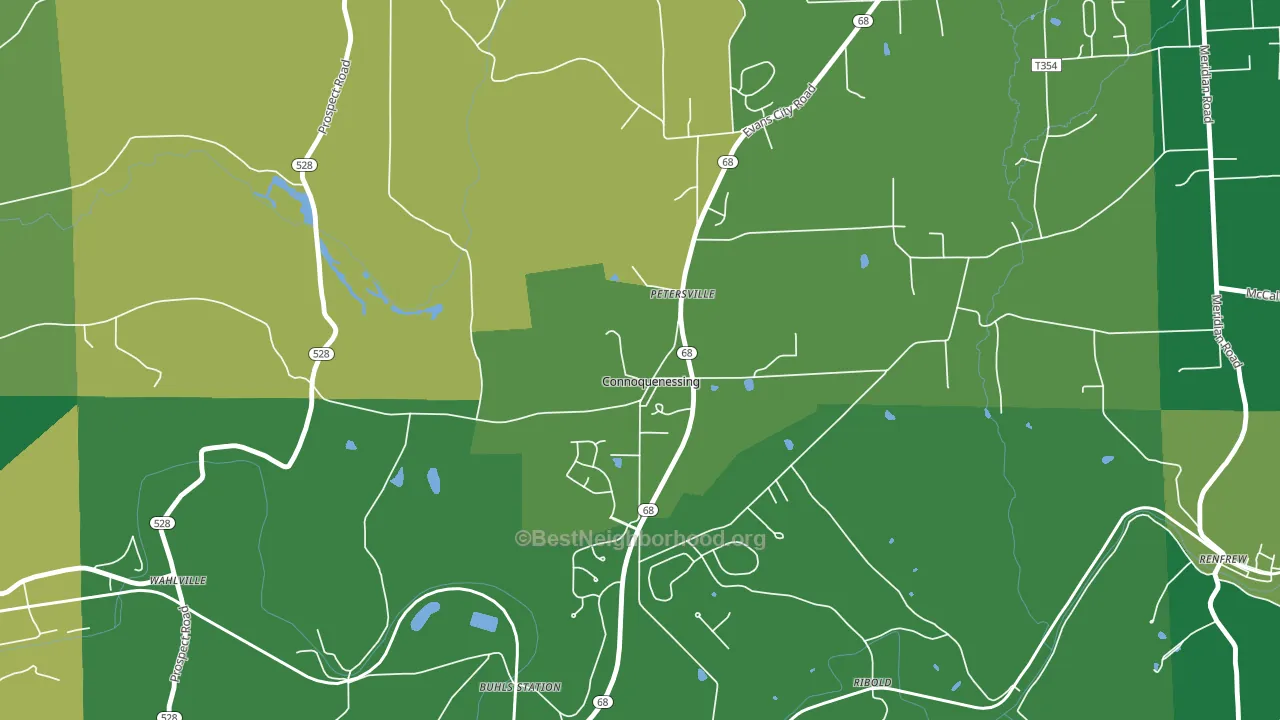 Connoquenessing, PA block-group voter-turnout map