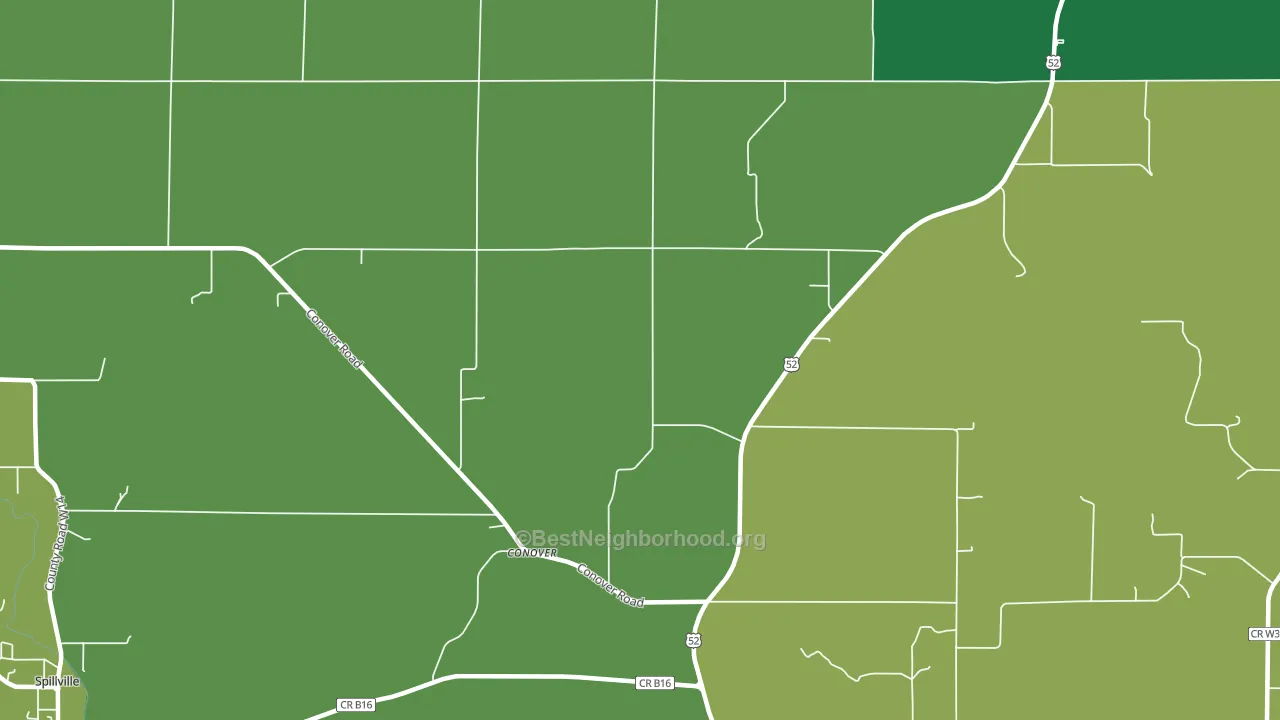 Conover, IA block-group voter-turnout map