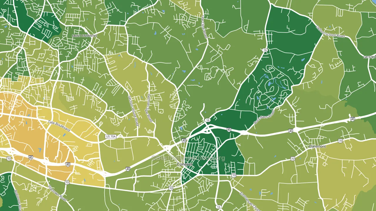 Conover, NC block-group voter-turnout map