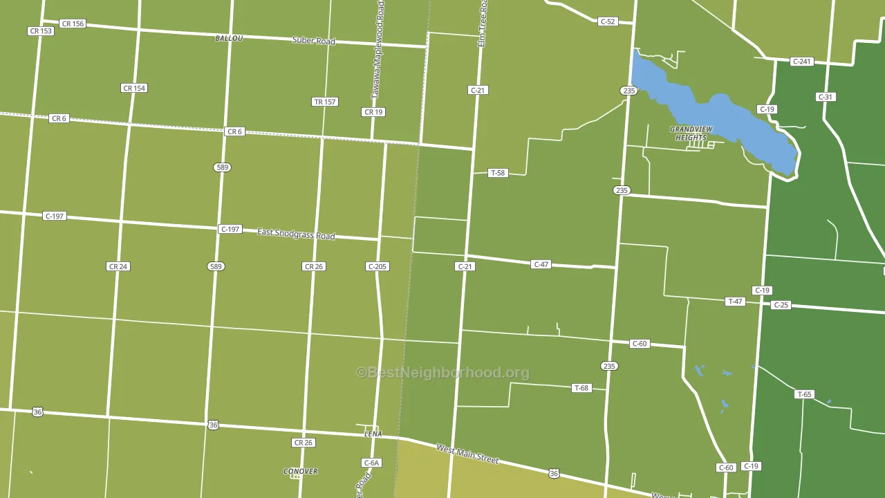 Conover, OH block-group voter-turnout map