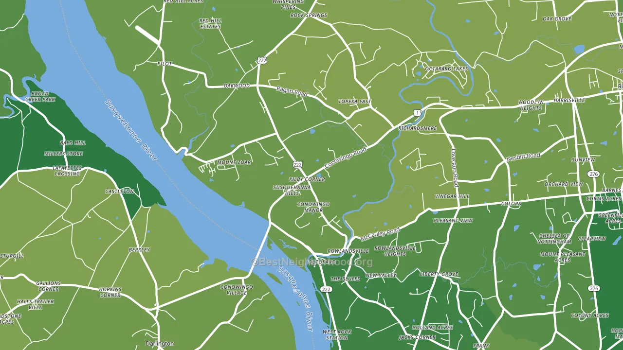 Conowingo, MD block-group voter-turnout map