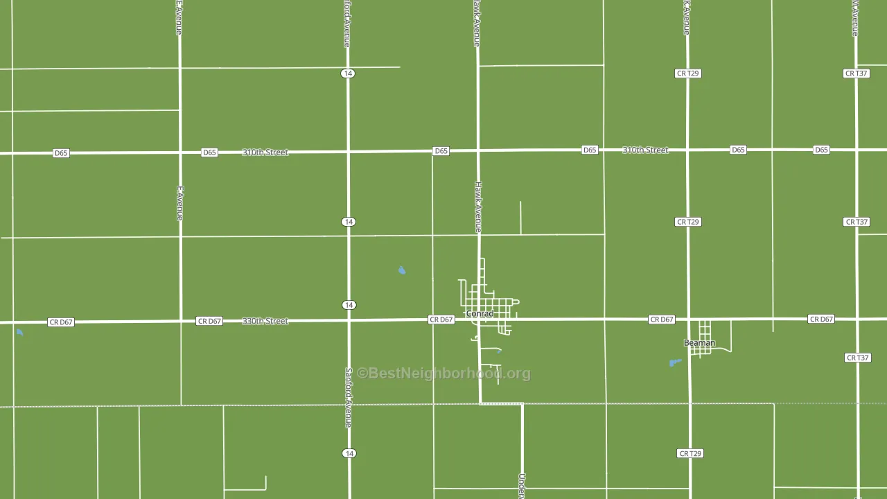 Conrad, IA block-group voter-turnout map