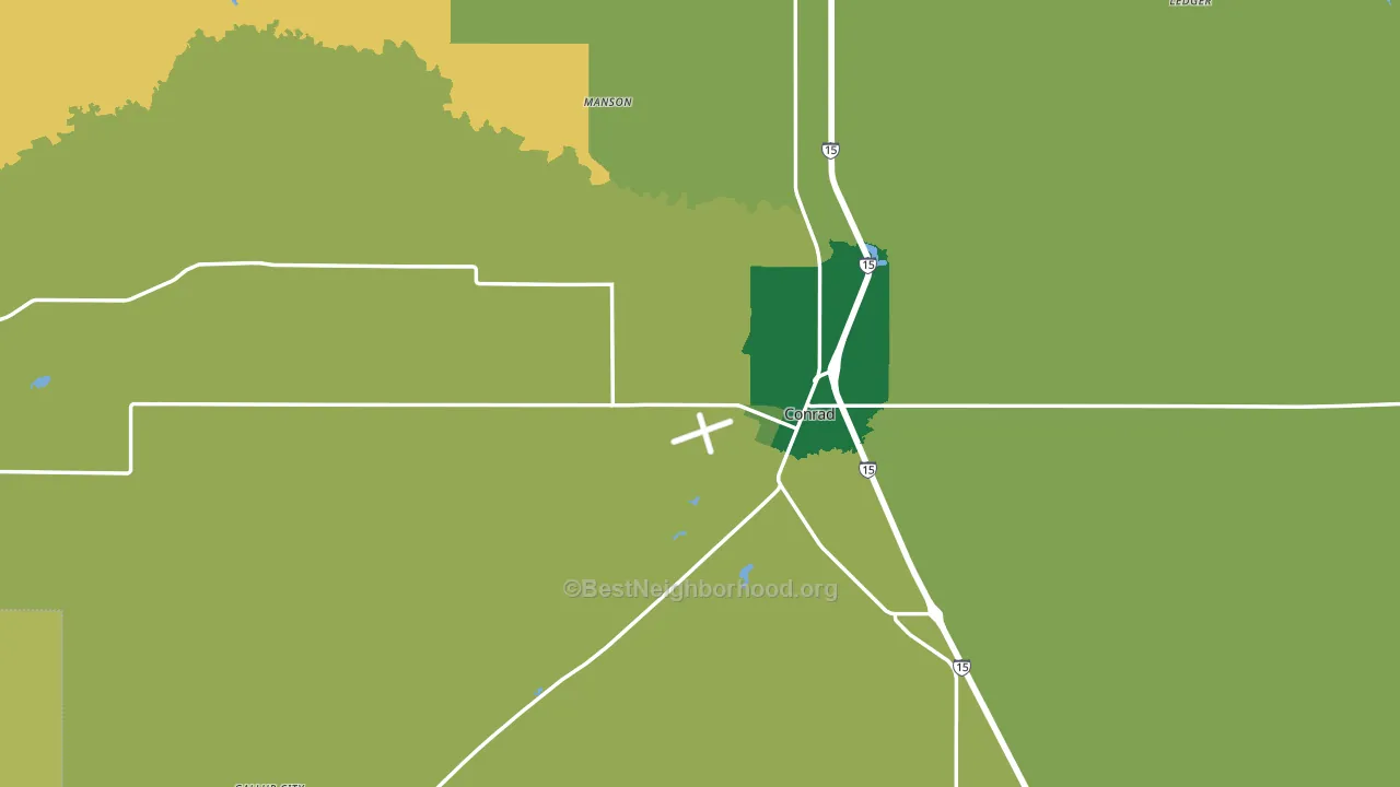 Conrad, MT block-group voter-turnout map
