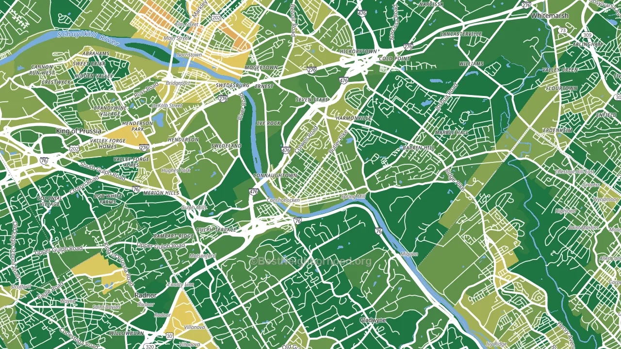 Conshohocken, PA block-group voter-turnout map