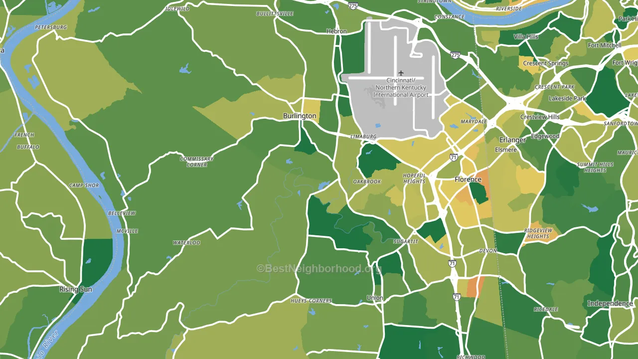 Constance, KY block-group voter-turnout map