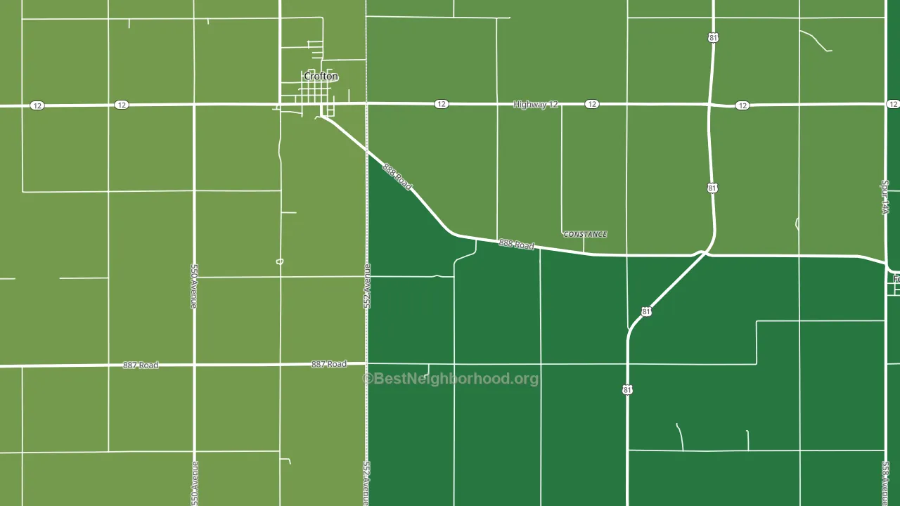 Constance, NE block-group voter-turnout map