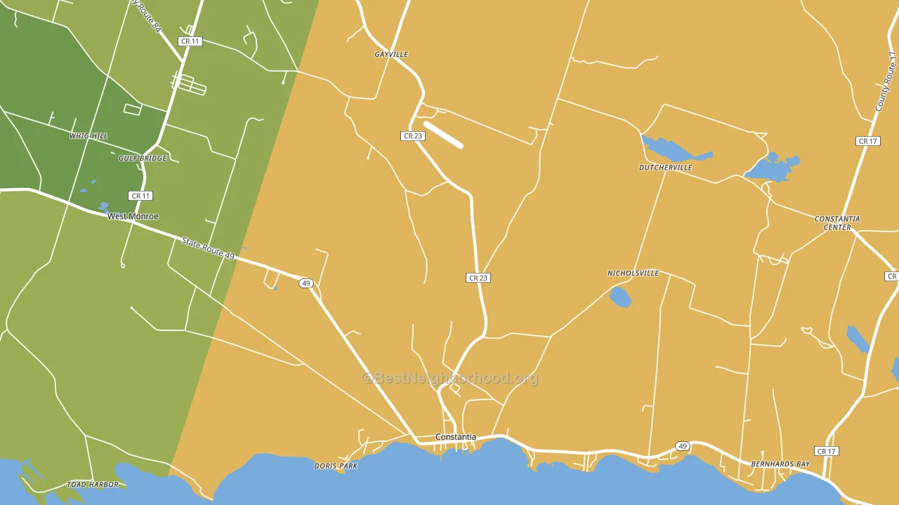 Constantia, NY block-group voter-turnout map