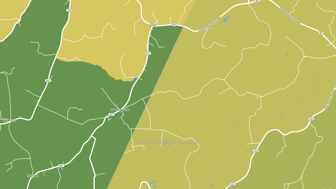Constantine, KY block-group voter-turnout map