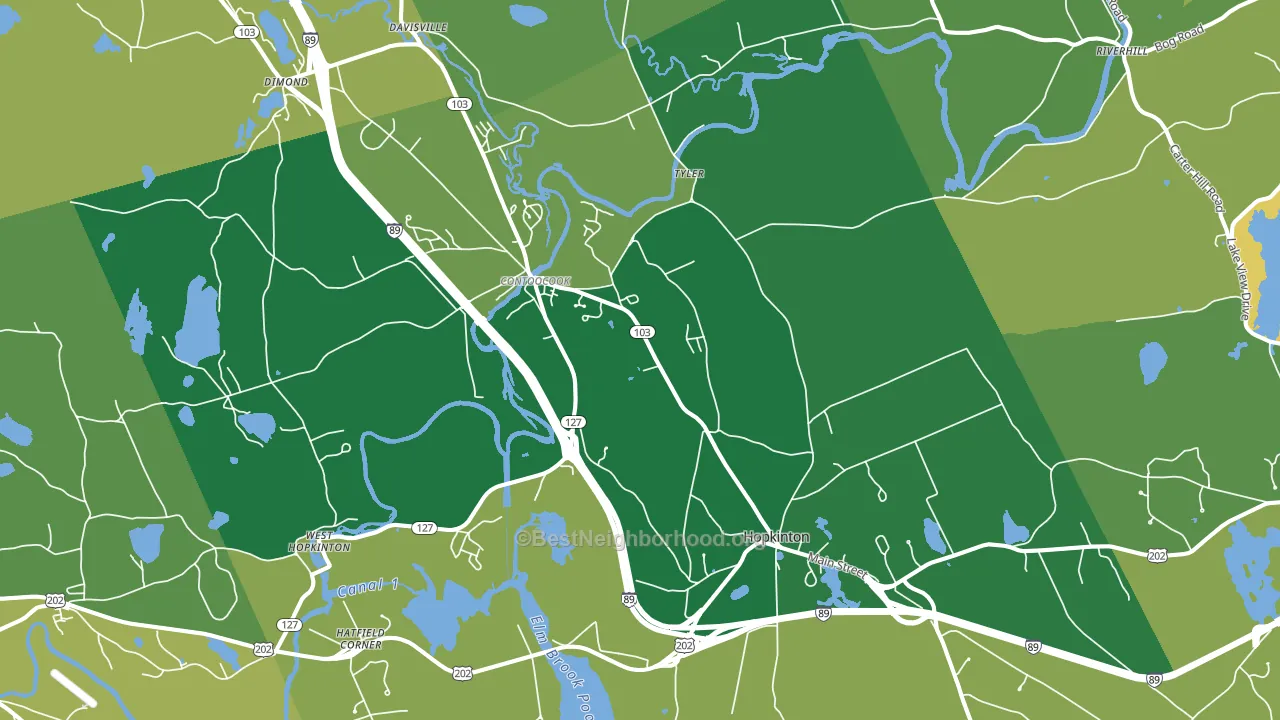 Contoocook, NH block-group voter-turnout map