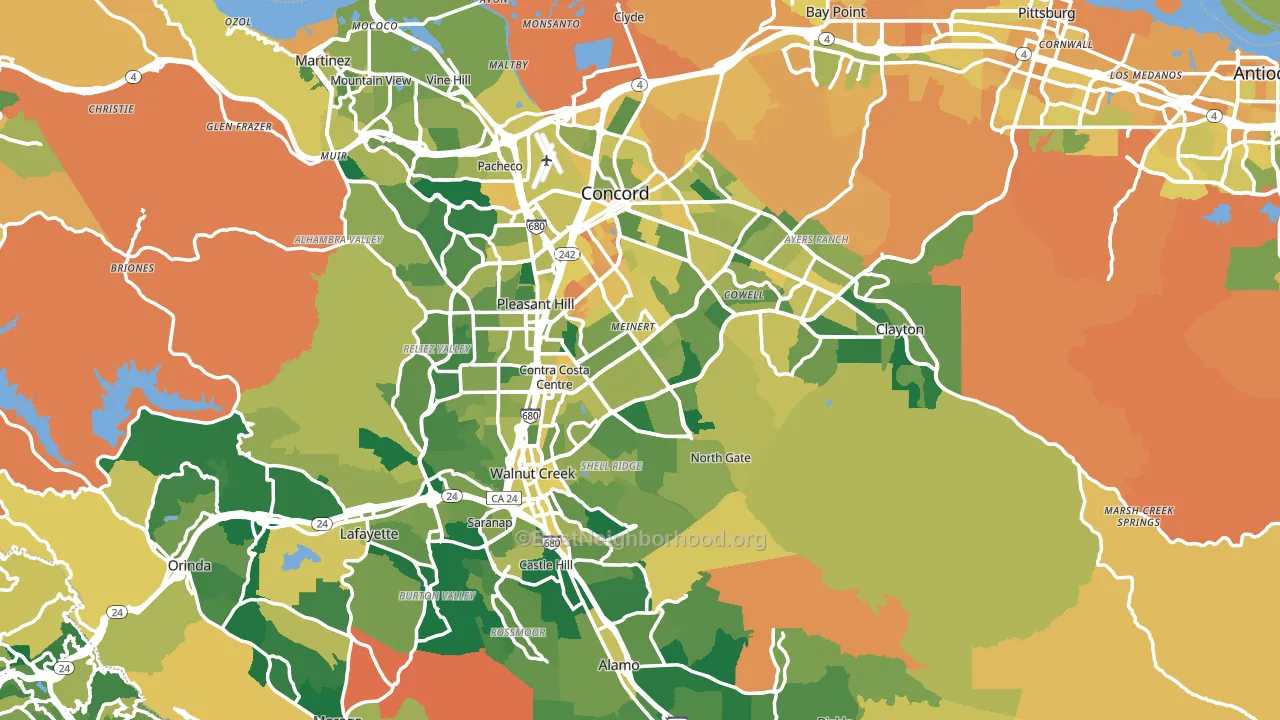 Contra Costa County, CA block-group voter-turnout map