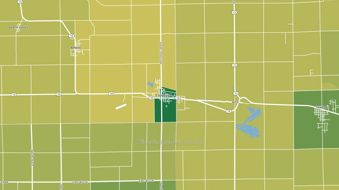 Converse, IN block-group voter-turnout map