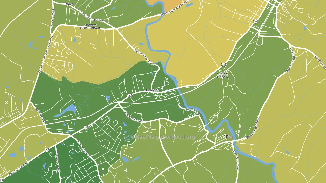 Converse, SC block-group voter-turnout map