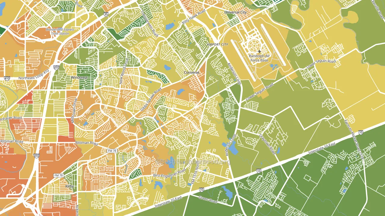 Converse, TX block-group voter-turnout map