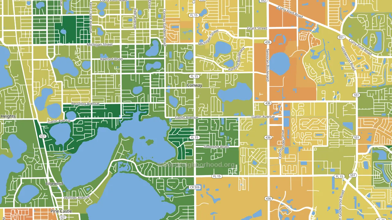 Conway, FL block-group voter-turnout map