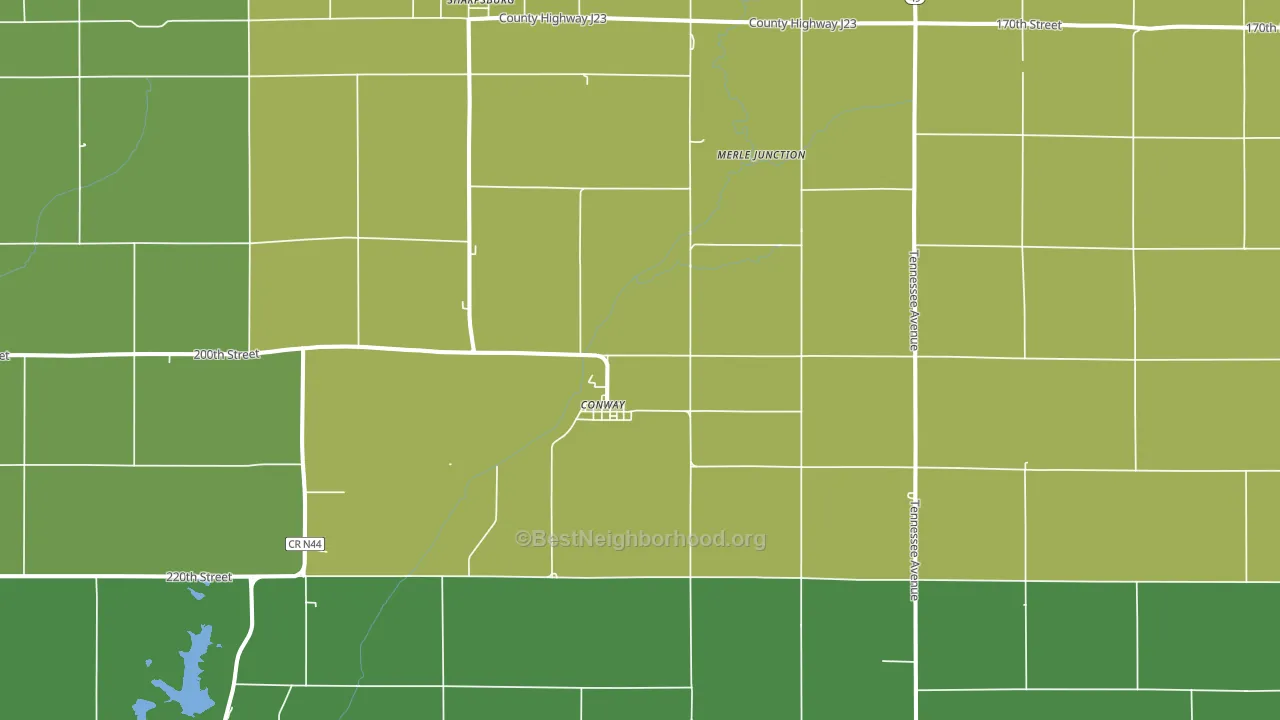 Conway, IA block-group voter-turnout map