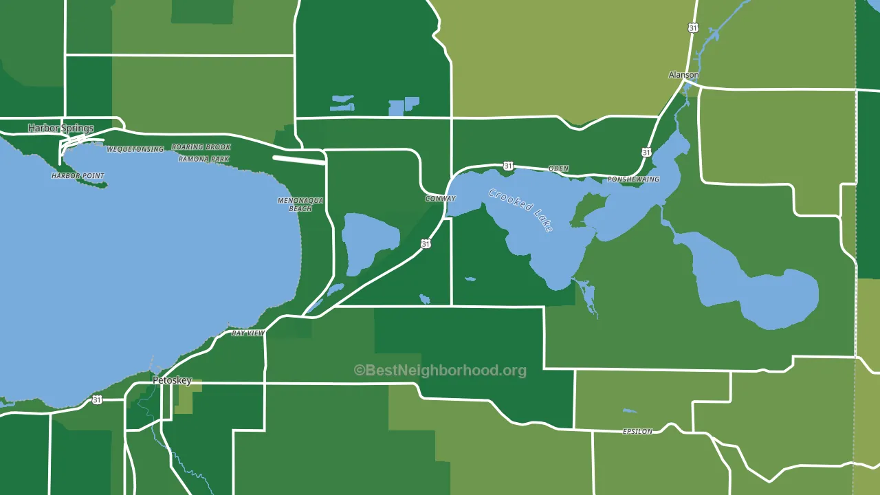 Conway, MI block-group voter-turnout map