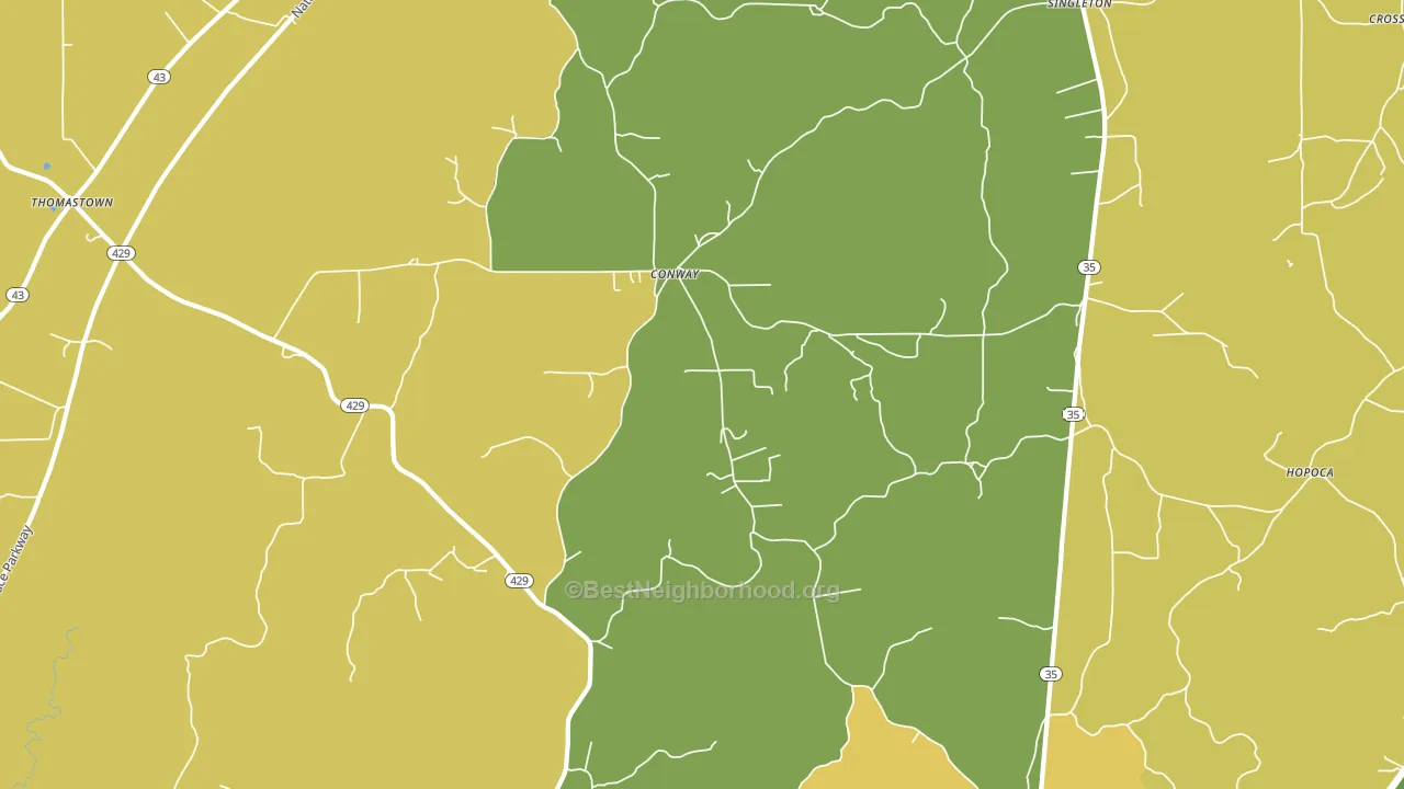 Conway, MS block-group voter-turnout map