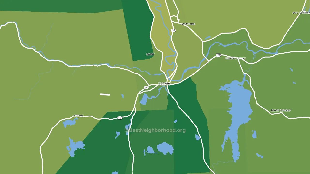 Conway, NH block-group voter-turnout map
