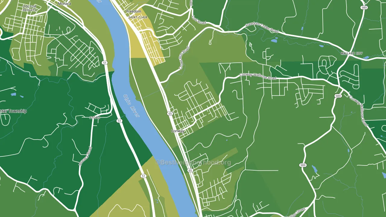 Conway, PA block-group voter-turnout map