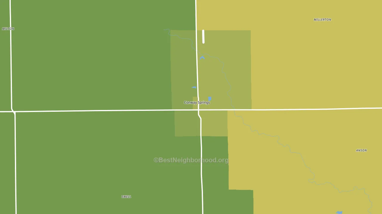 Conway Springs, KS block-group voter-turnout map