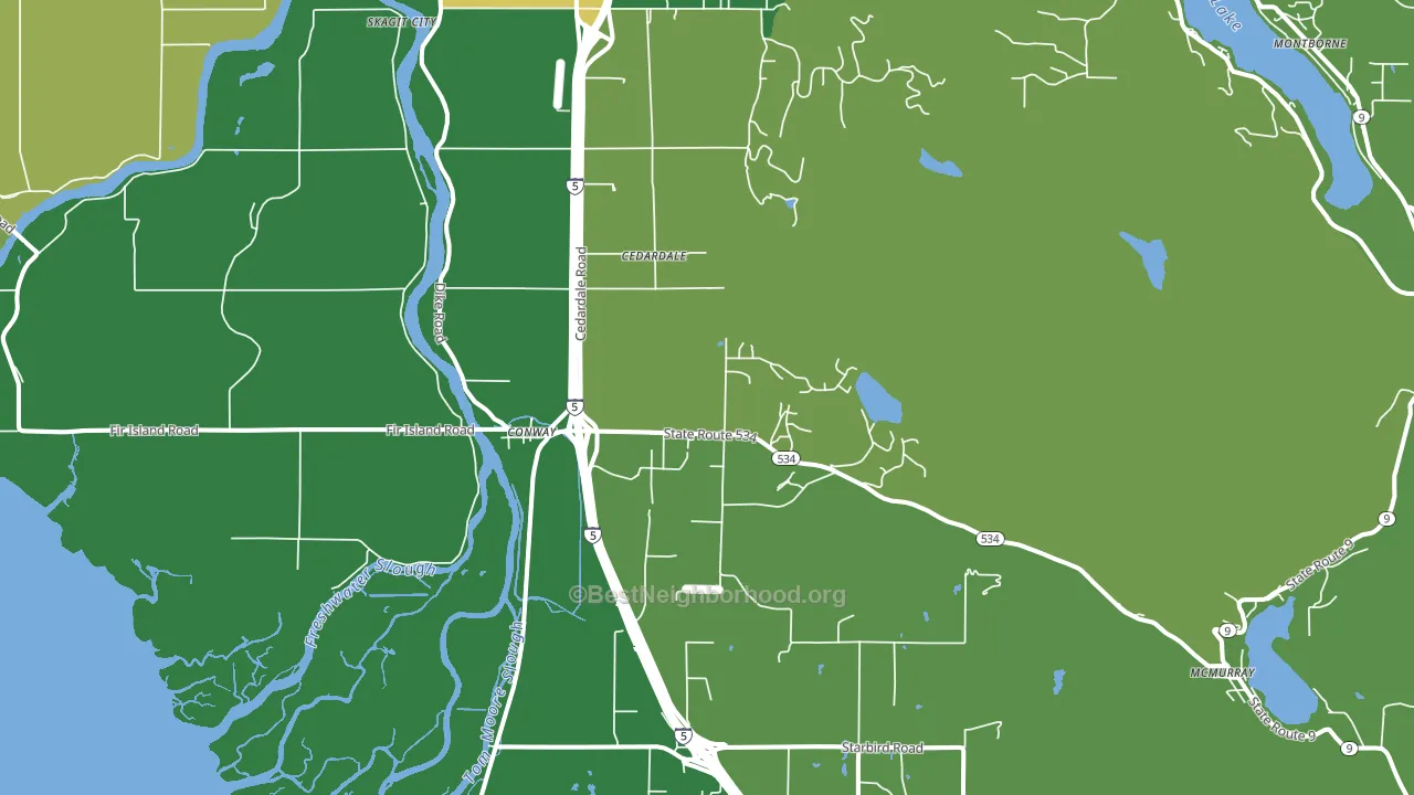 Conway, WA block-group voter-turnout map