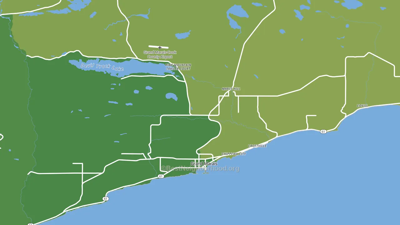 Cook County, MN block-group voter-turnout map