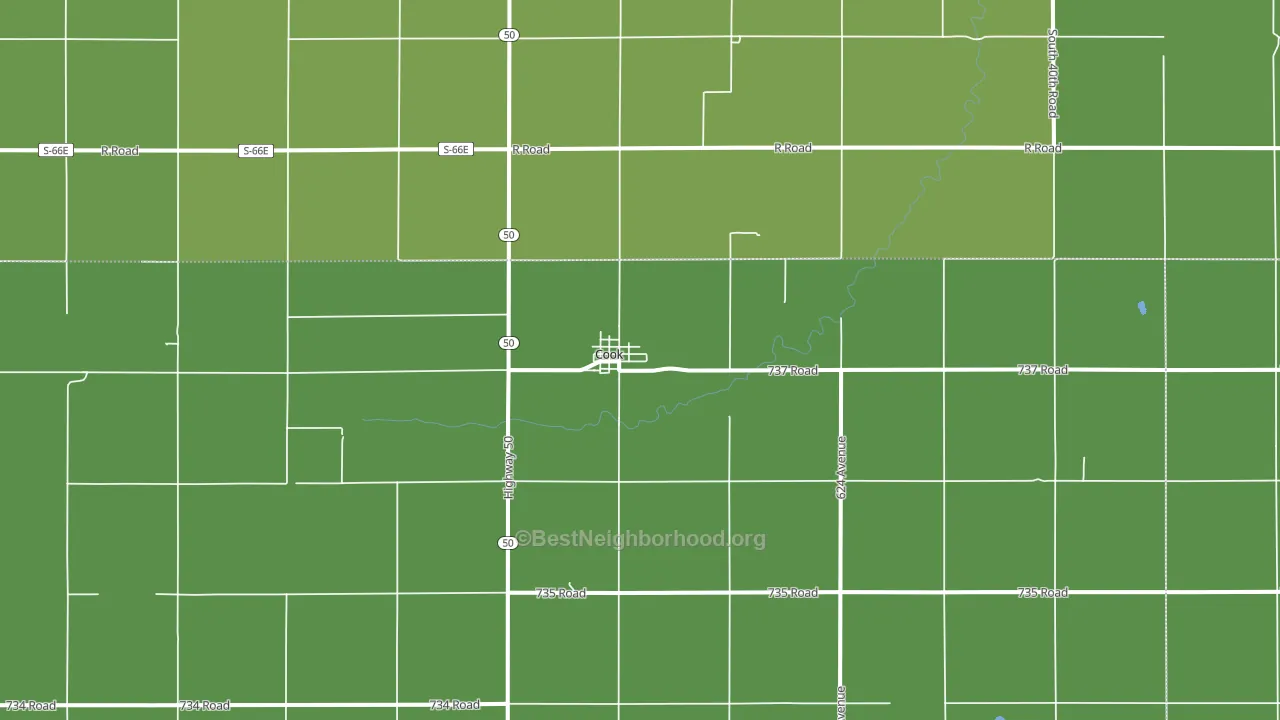 Cook, NE block-group voter-turnout map