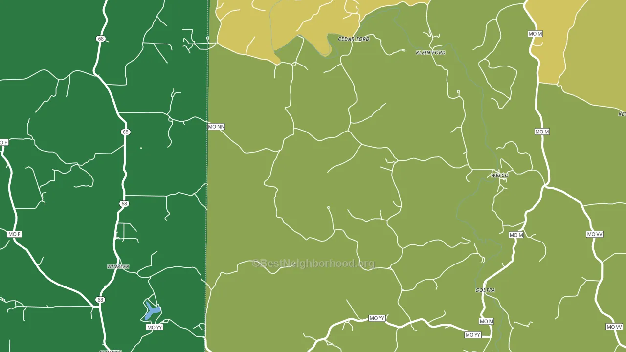 Cook Station, MO block-group voter-turnout map