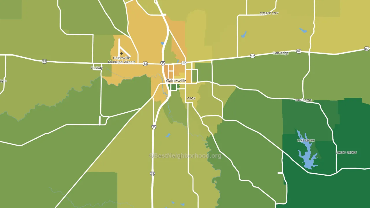 Cooke County, TX block-group voter-turnout map