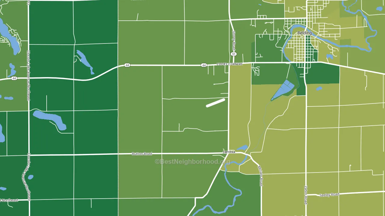 Cooks Corners, MI block-group voter-turnout map