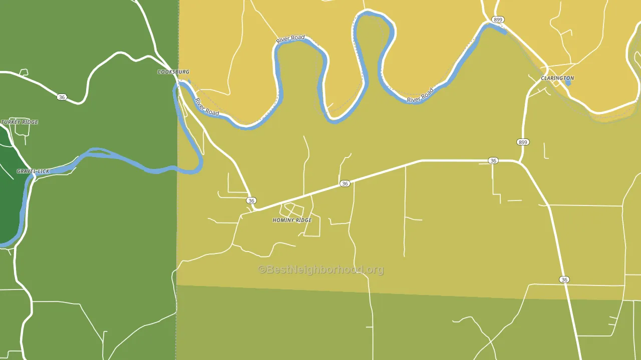 Cooksburg, PA block-group voter-turnout map