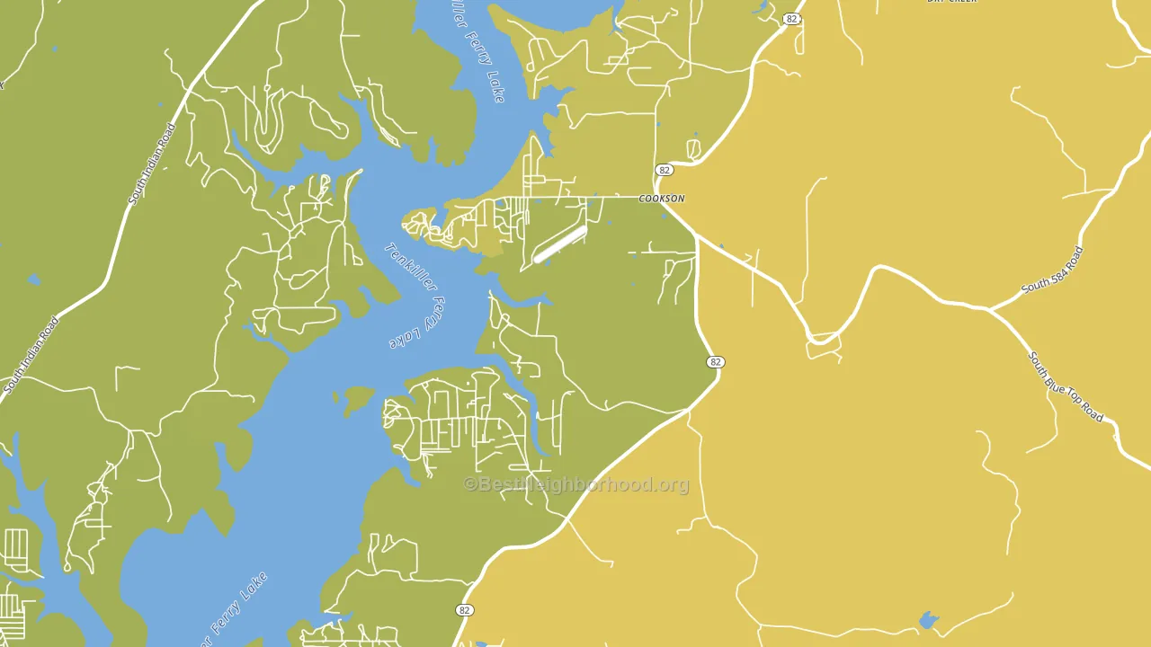 Cookson, OK block-group voter-turnout map