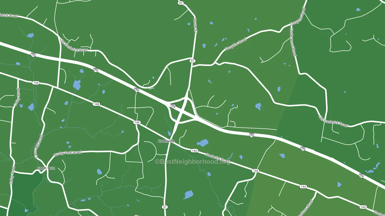 Cooksville, MD block-group voter-turnout map