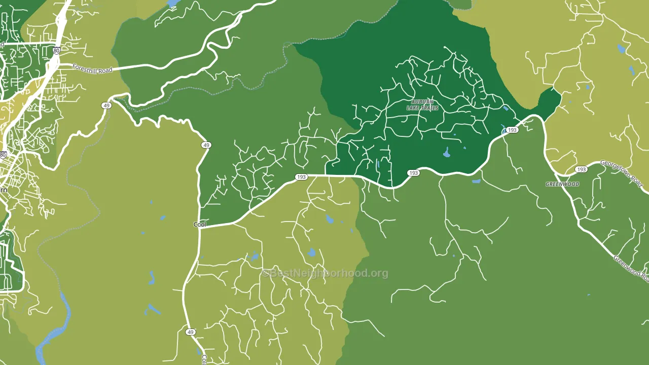 Cool, CA block-group voter-turnout map