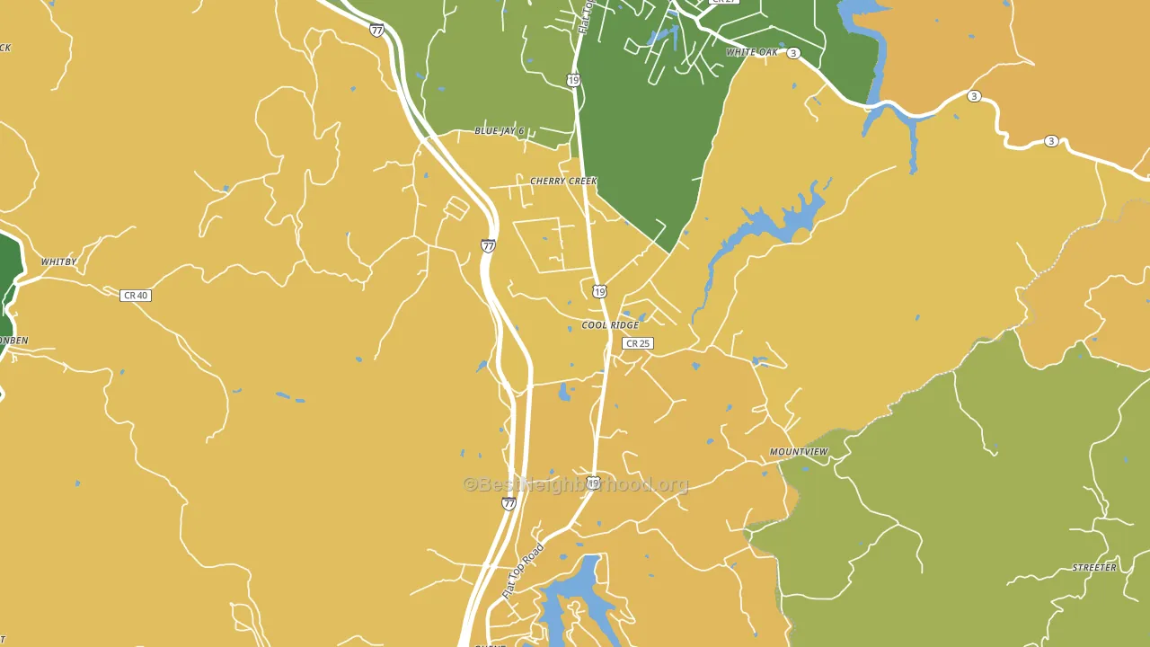 Cool Ridge, WV block-group voter-turnout map