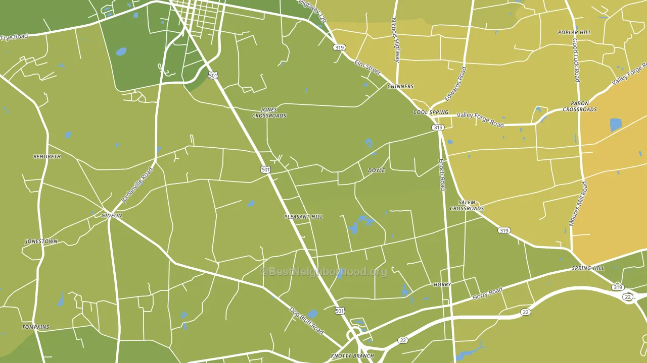 Cool Spring, SC block-group voter-turnout map