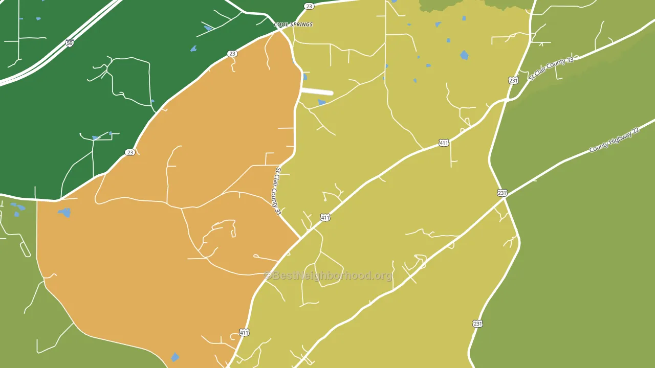 Cool Springs, AL block-group voter-turnout map
