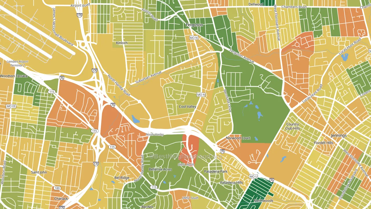 Cool Valley, MO block-group voter-turnout map