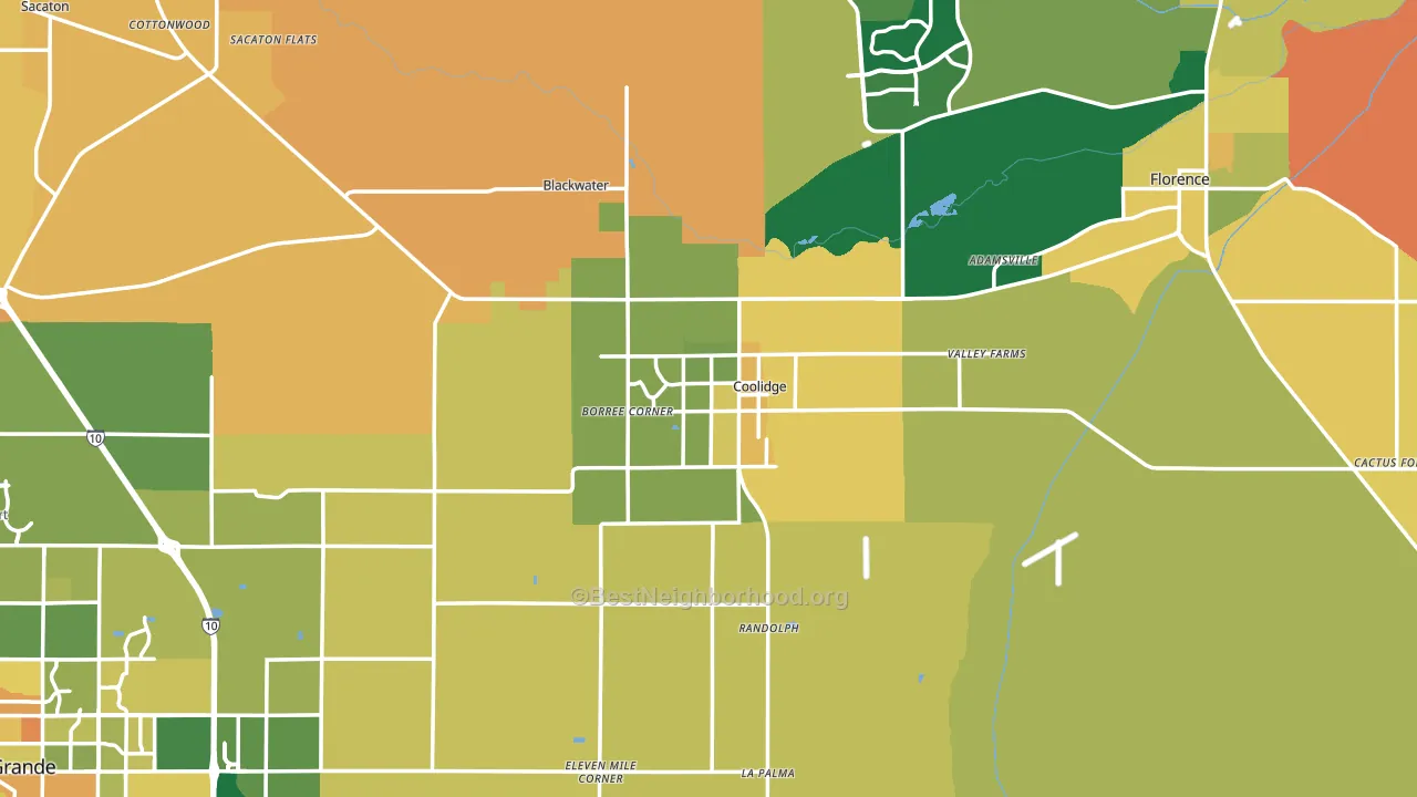 Coolidge, AZ block-group voter-turnout map