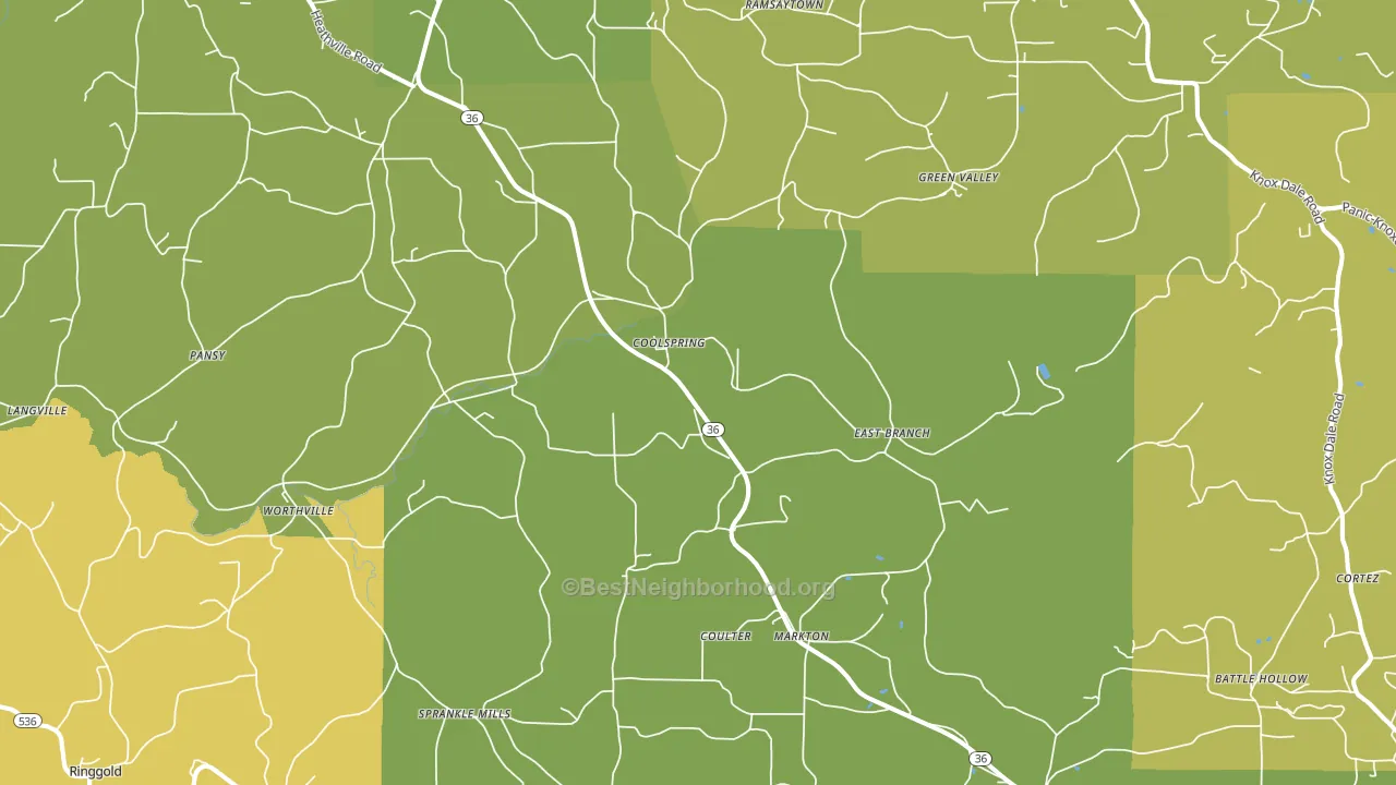 Coolspring, PA block-group voter-turnout map
