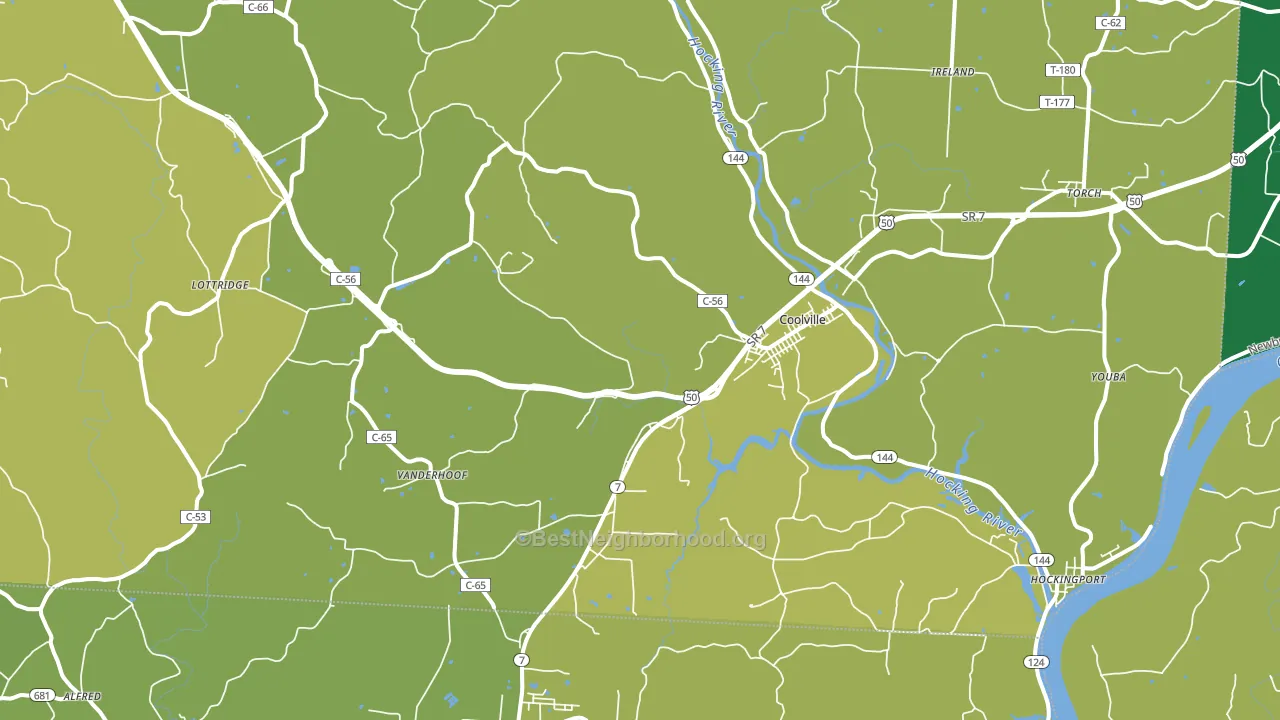 Coolville, OH block-group voter-turnout map