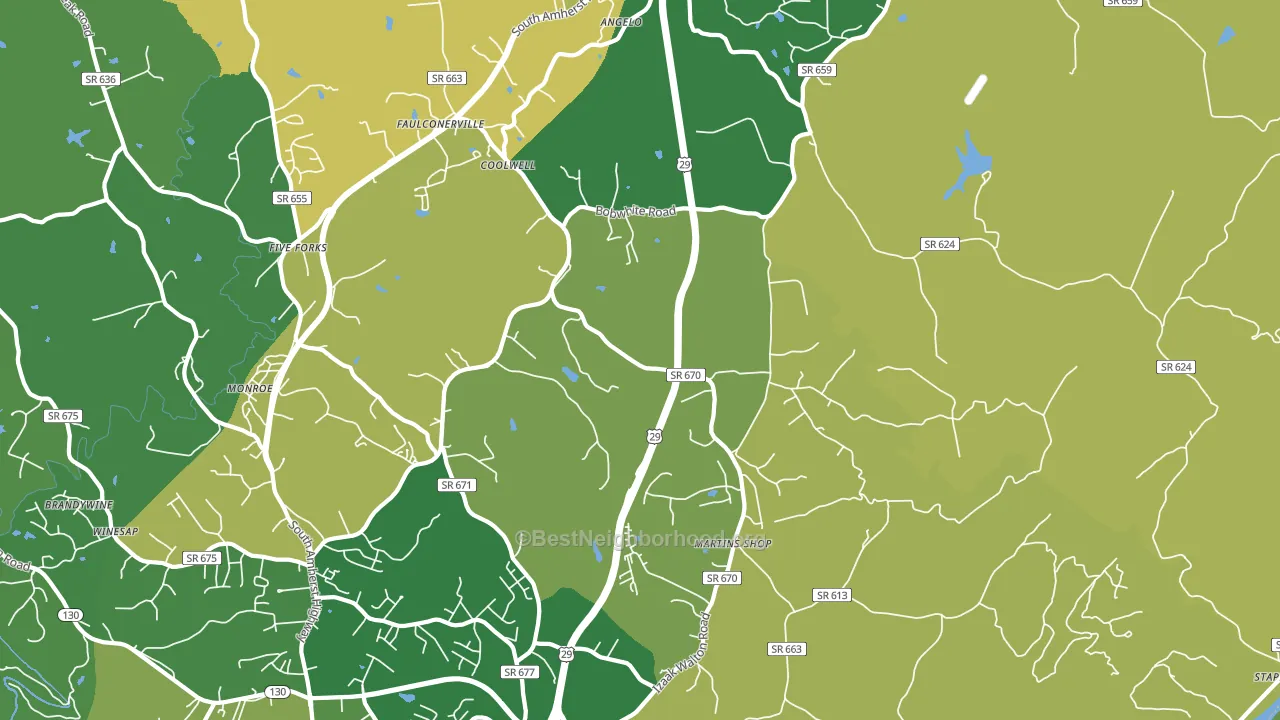 Coolwell, VA block-group voter-turnout map